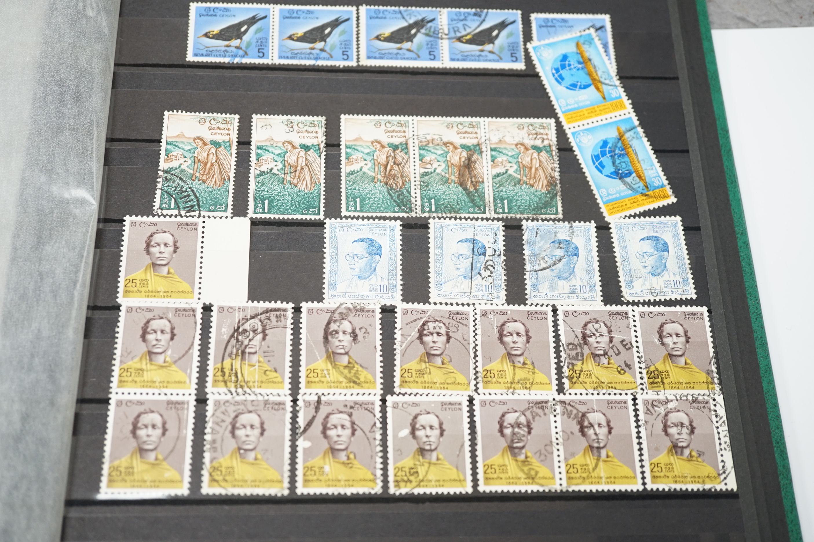 An album of Ceylon stamps